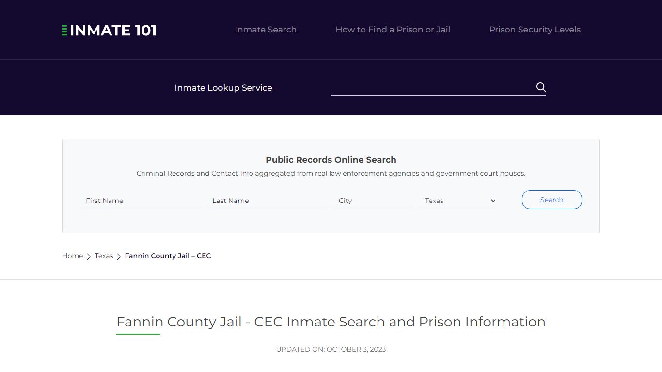 Fannin County Jail - CEC Inmate Search, Visitation, Phone no. & Mailing ...